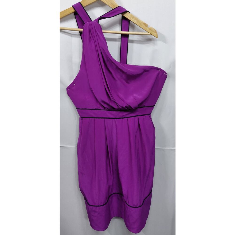 THREAL SOCIAL Purple One Shoulder Dress Solid Sleeveless Short Women Size 6